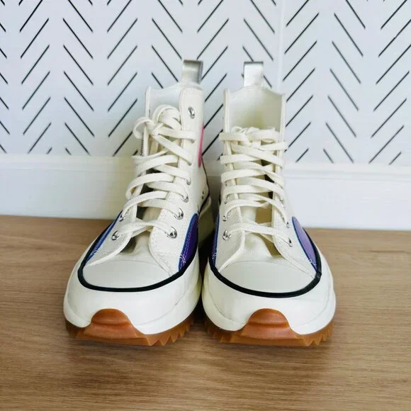 ⭐Converse Run Star Hike Hi Platform 7.5 Mens Shoes Beige Purple Sneaker A09796C⭐